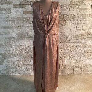 Lane Bryant metallic maxi dress in rose gold